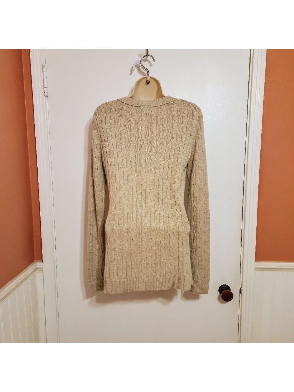 Ann Taylor LOFT Cable Knit V Neck Sweater Small - Picture 5 of 11